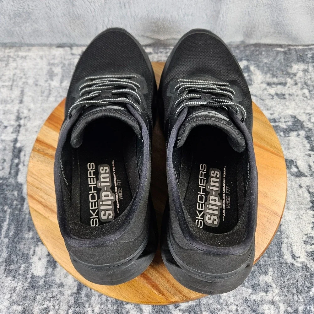 Skechers Glide-Step Slip-Ins Hands Free Comfort Sneaker Black Mens Size 12 Wide
